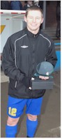 Mark Camm with presentation marking 250 first team appearances