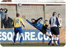 Vauxhall Motors' stoppage time equaliser - photo Tim Smith